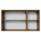 Kit 2 Alacenas 120 cm 3 Puertas con Vidrio Reflecta Bronce Marrón/Negro Vinilo Madesa