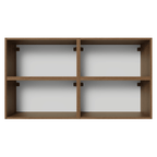 Kit 4 Alacenas 120 cm 4 Puertas con Vidrio Reflecta Bronce Marrón/Negro Vinilo Madesa