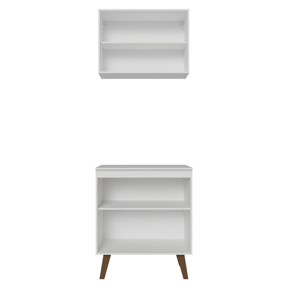 Kit de Cocina con Alacena y Mueble Bajo 70 cm Blanco Pieta Madesa