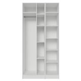 Placard Modular 105 cm 2 Puertas con Espejos y 5 Nichos Blanco Neo Madesa