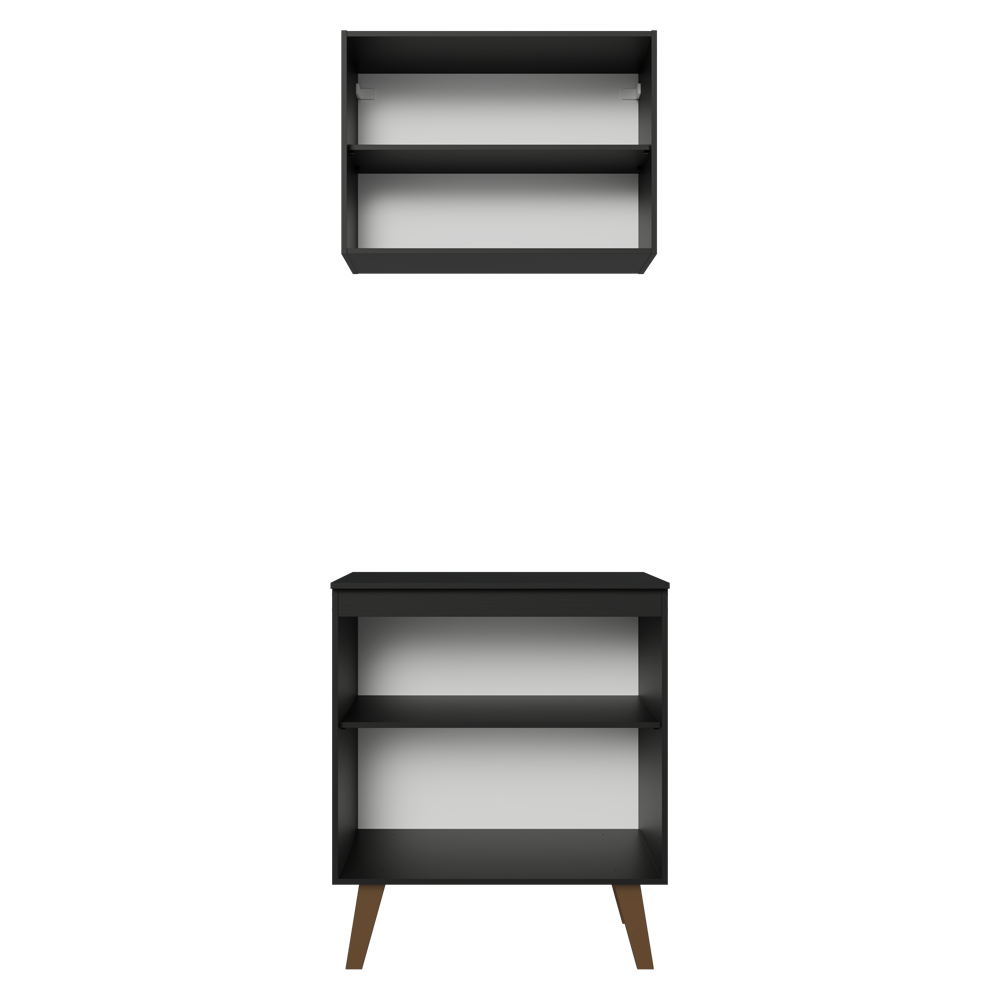 Kit de Cocina con Alacena y Mueble Bajo 70 cm Negro Pieta Madesa