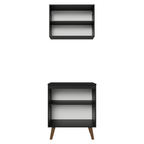 Kit Alacena y Bajo Mesada 70 cm 4 Puertas Negro Pieta Madesa