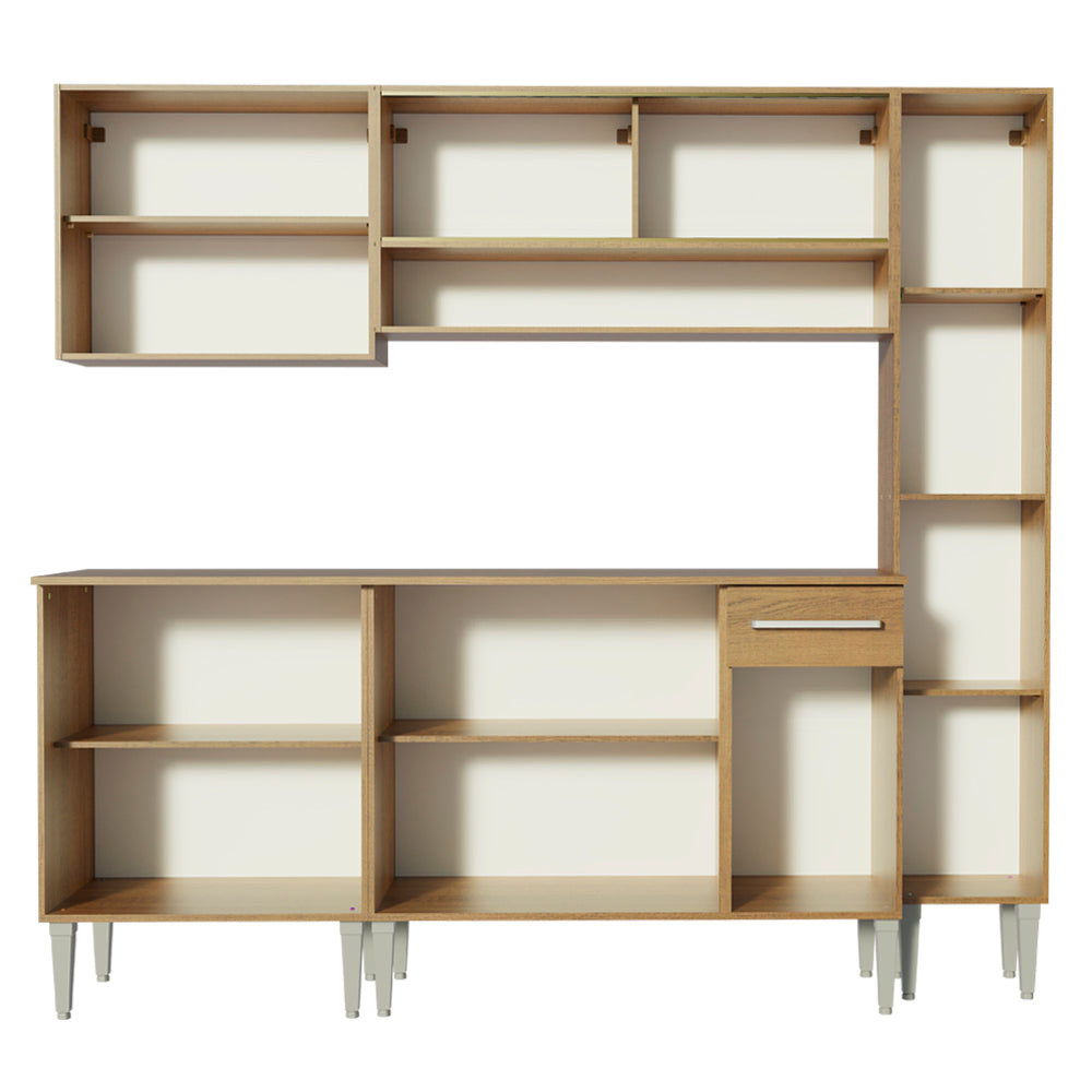 Combo de Cocina 201cm Emilly Sky Madesa 04 - Marrón
