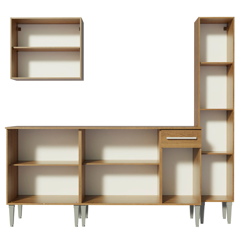 Combo de Cocina 201cm Emilly Sing Madesa 01 - Marrón