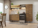 Combo completo de Cocina 229cm Con Bacha de acero inoxidable Emilly Madesa 11 Marrón