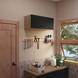 Alacena Multiuso 80cm 1 Puerta Puerta Rebatible Marrón/Negro Agata Madesa
