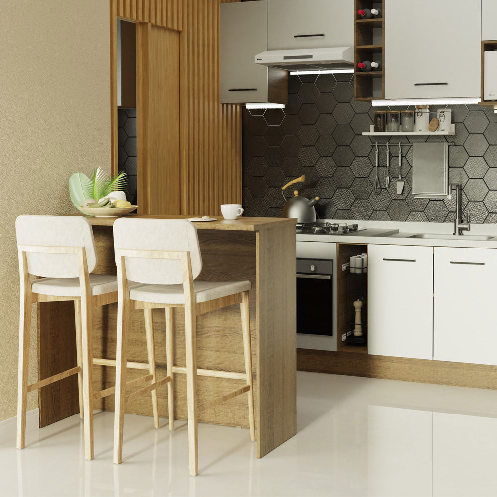 Isla de Cocina con Barra Desayunador 120 cm Marrón Madesa