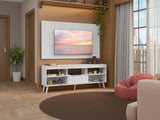 Rack con Panel para TV hasta 65 Pulgadas con Patas Blanco Detroit Madesa