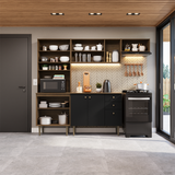 Cocina compacta 235cm Marrón/Negro Gourmet Madesa XC03