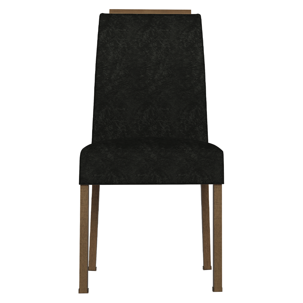 Juego de Comedor Tapa con Vidrio 4 Sillas Marrón/Negro/Oxford Todi Madesa