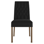 Juego de Comedor con Vidrio Sobrepuesto 6 Sillas Marrón/Negro/Oxford Dinan Madesa