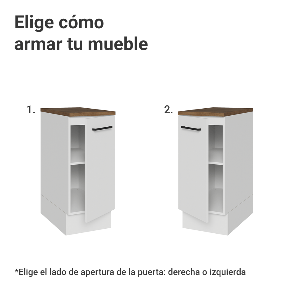 Bajo Mesada 35 cm 1 Puerta Blanco/Marrón Agata Madesa