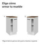 Bajo Mesada 35 cm 1 Puerta Blanco/Marrón Agata Madesa