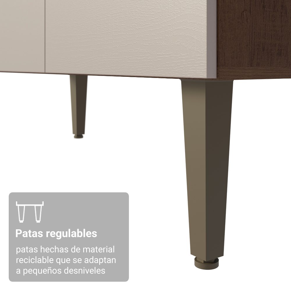 Cocina compacta 235cm Marrón/Crema Gourmet Madesa XB03