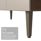 Cocina compacta 235cm Marrón/Crema Gourmet Madesa XB03