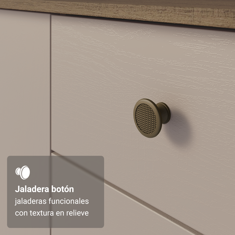 Cocina compacta 235cm Marrón/Crema Gourmet Madesa XB03