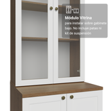 Kit Bajo Mesada + Cristalero 70 cm Vik Marrón/Blanco 01