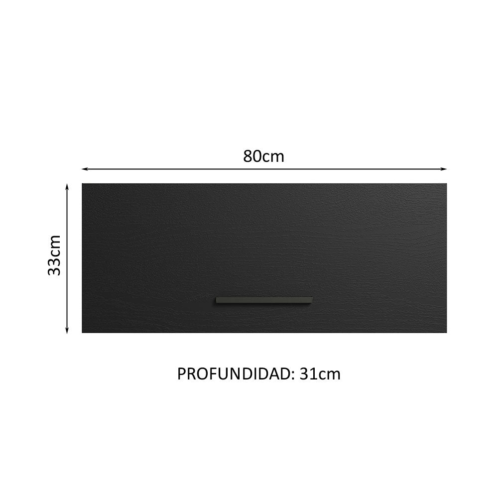 Alacena Multiuso 80cm 1 Puerta Puerta Rebatible Marrón/Negro Agata Madesa