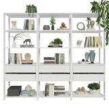 Estante Mueble Multiuso para Livros 6 Cajones 12 Repisas 210 cm Blanco Madesa