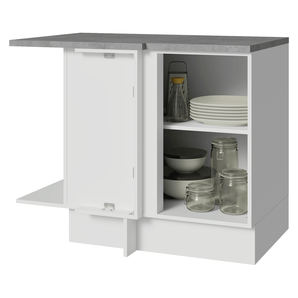 Bajo Mesada Esquinero 102 x 64 cm 1 Puerta (Con Mesada) Blanco Agata Madesa