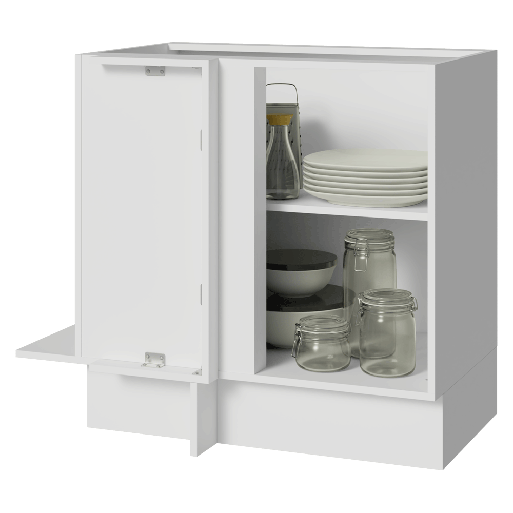 Bajo Mesada Esquinero 94 cm 1 Puerta (Sin Mesada) Blanco/Marrón Stella Madesa