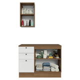 Vanitory 110cm 3 cajones 3 puertas Marrón/Blanco Vik 01