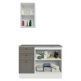 Vanitory 110cm 3 cajones 3 puertas Blanco/Gris Vik 01