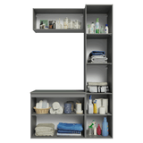 Vanitory, 120 cm, 5 puertas, Gris Nice 02