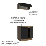 Kit con Bajo Mesada e Alacena Multiuso 80cm Marrón/Negro Agata Madesa