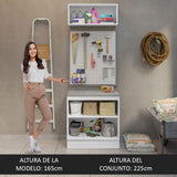 Kit con Bajo Mesada e Alacena Multiuso 80cm Blanco/Negro Agata Madesa