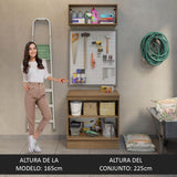 Kit con Bajo Mesada e Alacena Multiuso 80cm Marrón/Negro Agata Madesa