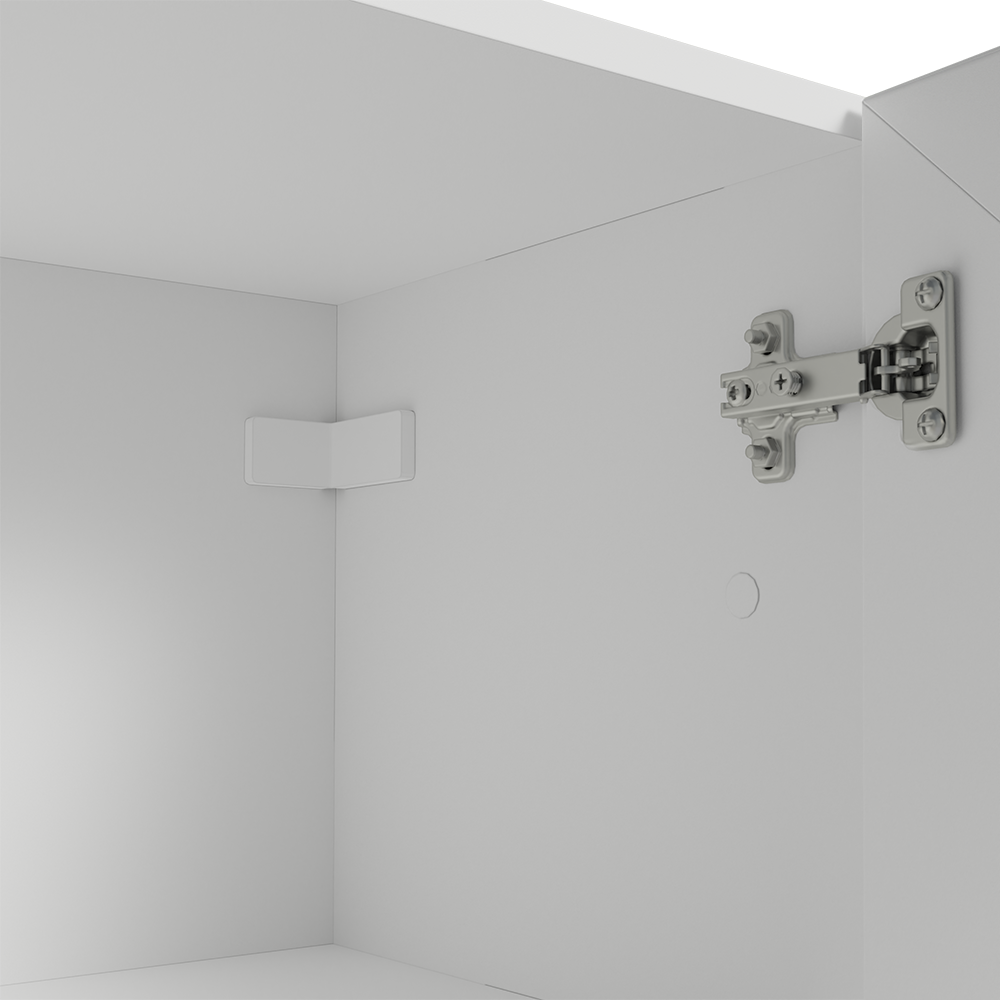 Kit Bajo Mesada + Cristalero 60 cm Smart 100% MDF Blanco