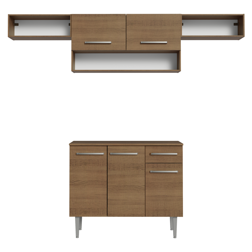 Combo completo de Cocina 225cm Marrón Emilly 01