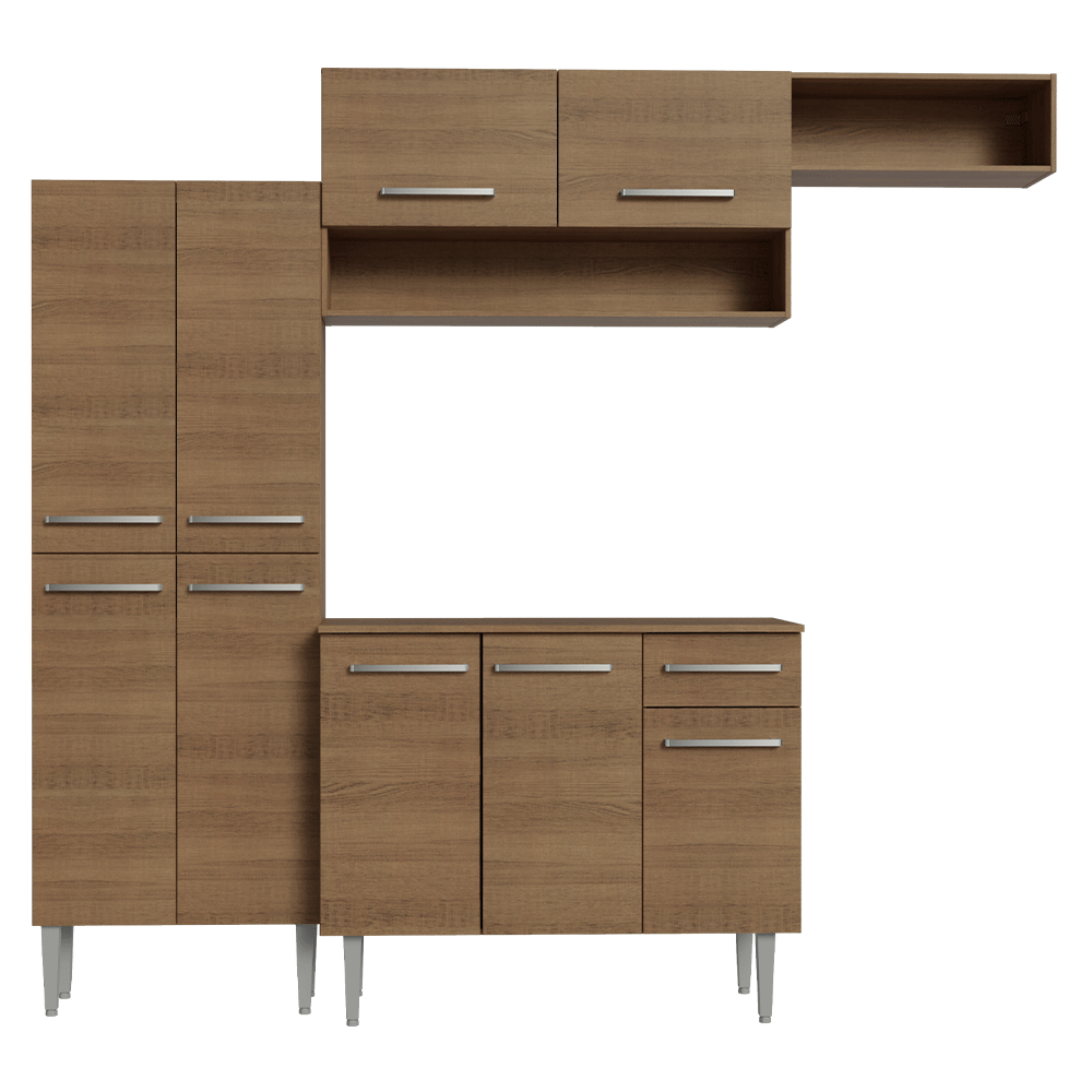 Combo completo de Cocina 229cm Marrón Emilly 18