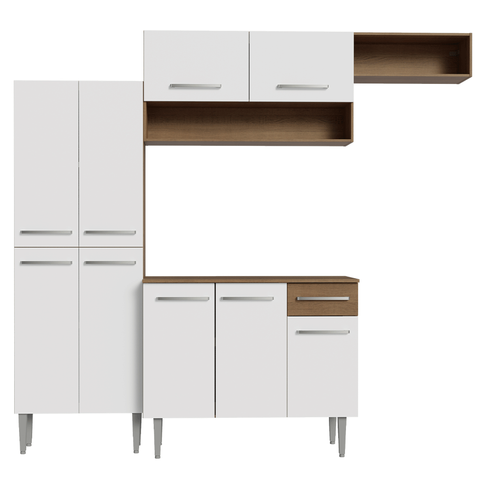 Combo completo de Cocina 229cm Marrón/Blanco Emilly 18