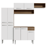 Combo completo de Cocina 229cm Marrón/Blanco Emilly 18