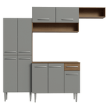Combo completo de Cocina 229cm Marrón/Gris Emilly 18