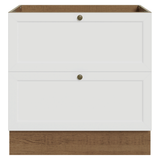 Bajo Mesada de Cocina 80 x 60 cm 2 Cajones (Sin Mesada) Marrón/Blanco Vik Madesa