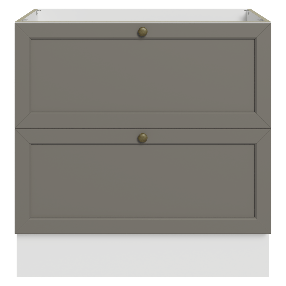 Bajo Mesada de Cocina 80 x 60 cm 2 Cajones (Sin Mesada) Blanco/Gris Vik Madesa
