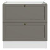 Bajo Mesada de Cocina 80 x 60 cm 2 Cajones (Sin Mesada) Blanco/Gris Vik Madesa