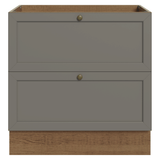 Bajo Mesada de Cocina 80 x 60 cm 2 Cajones (Sin Mesada) Marrón/Gris Vik Madesa