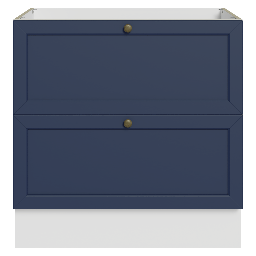 Bajo Mesada de Cocina 80 x 60 cm 2 Cajones (Sin Mesada) Blanco/Azul Vik Madesa