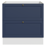 Bajo Mesada de Cocina 80 x 60 cm 2 Cajones (Sin Mesada) Blanco/Azul Vik Madesa