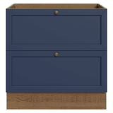 Bajo Mesada de Cocina 80 x 60 cm 2 Cajones (Sin Mesada) Marrón/Azul Vik Madesa