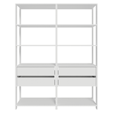 Estante Mueble Multiuso para Livros 4 Cajones 8 Repisas 140cm Blanco Madesa