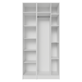 Placard Modular 105 cm 2 Puertas con Espejos y 5 Nichos Blanco Neo Madesa