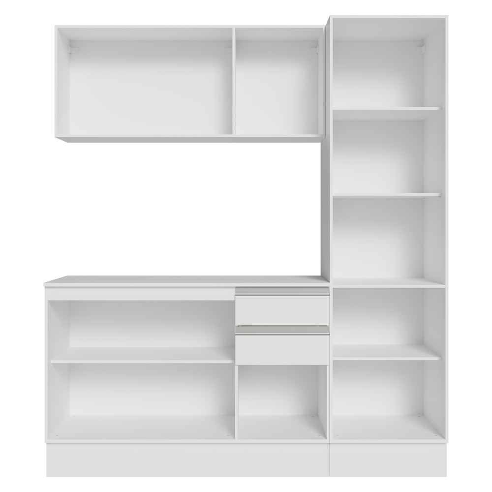 Cocina Compacta 170 cm 100% MDF Blanco Smart Madesa