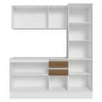 Cocina Compacta 170 cm 100% MDF Blanco/Marrón/Crema Smart Madesa