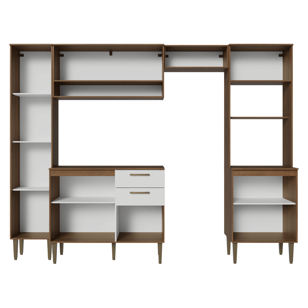 Combo completo de Cocina 265 cm Marrón/Blanco Lille Madesa