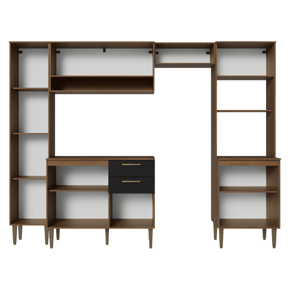 Combo completo de Cocina 265 cm Marrón/Negro Lille Madesa